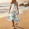 Sleeveless Floral Print Midi Dress for Women Lightweight A Line Summer Sundress Casual Scoop Neck Flowy Hem