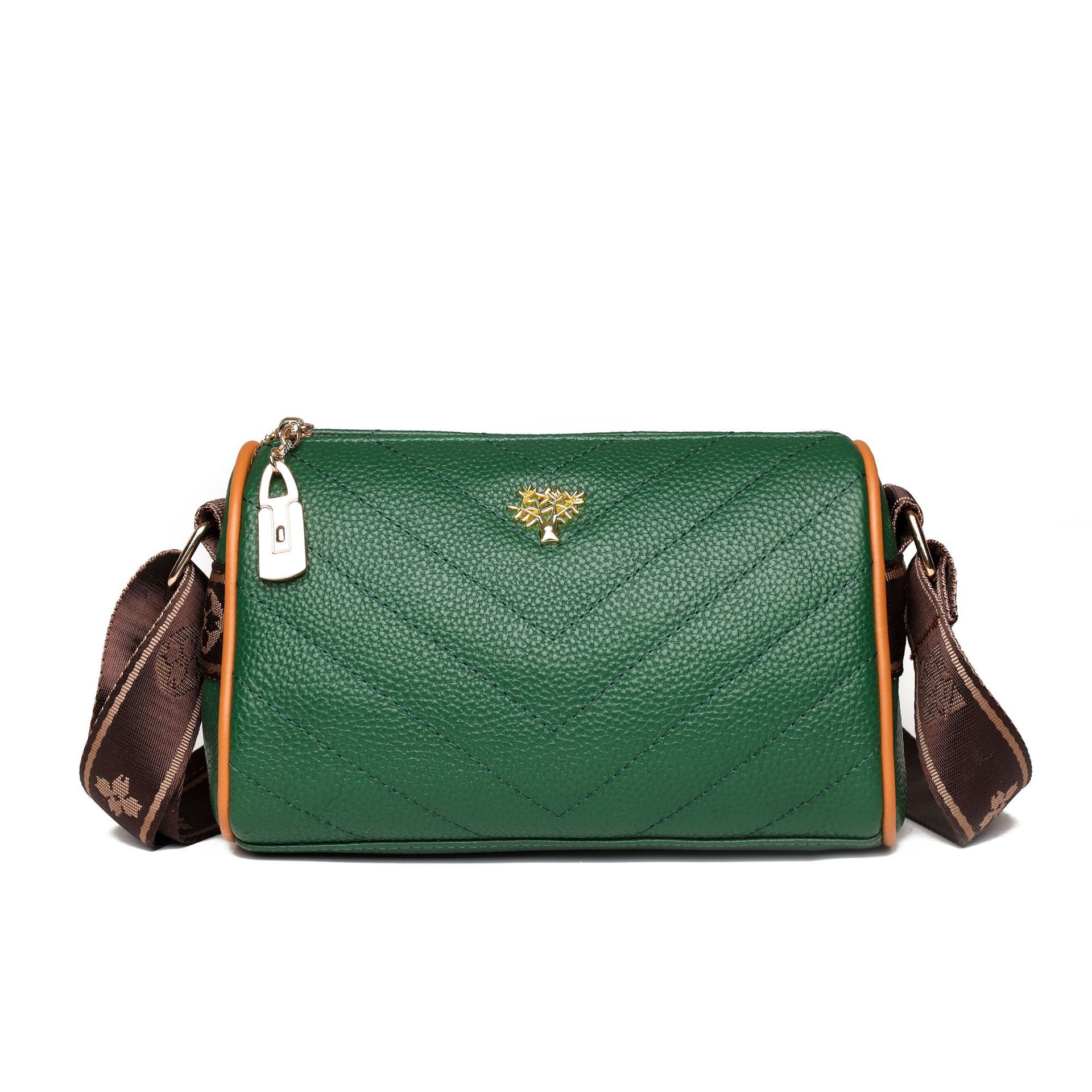 

Кожаные женские сумки простые, модные и вместительные, с вышивкой нитками, сумки-мессенджеры через плечо, мягкие кожаные сумки-подушки и трендовые. зелёный