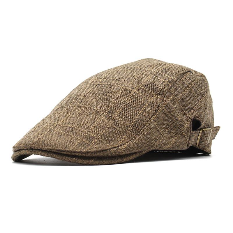 Gorra de Algodón y Lino para Hombre y Mujer, Estilo Vintage, Protección Solar, con Visera Curva Ajustable, para Usar en Verano