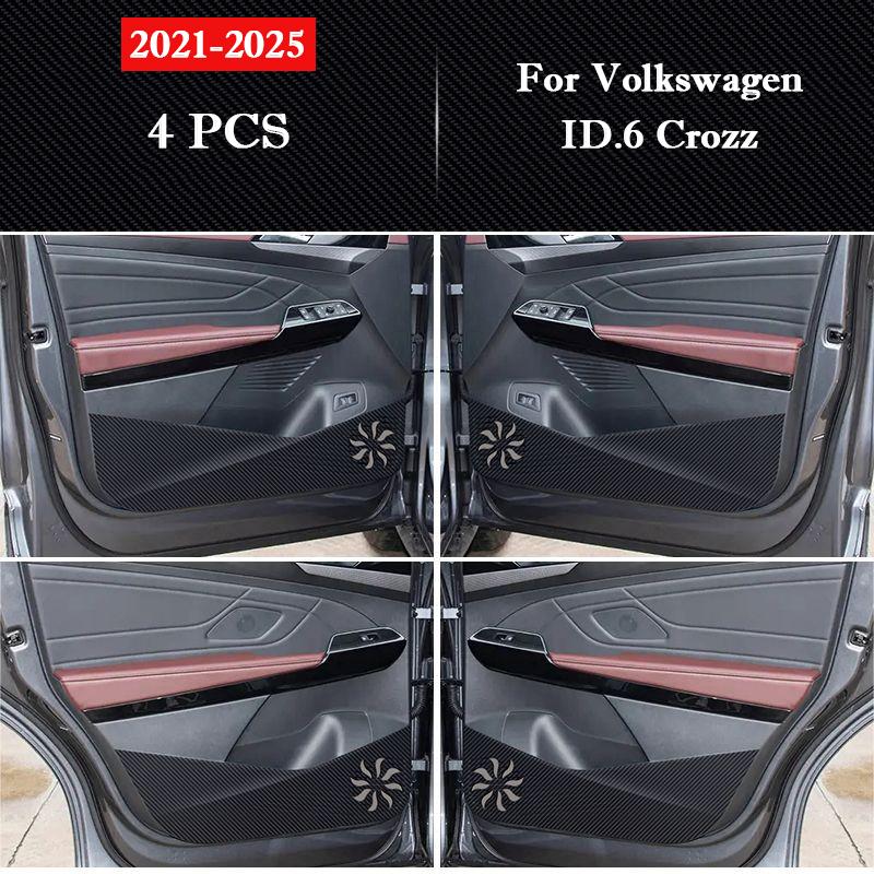 For Volkswagen ID.6 Crozz 2026-2026 Car Door Anti Kick Pad Protection Sticker Carbon Fiber Scratch Resistant Film Accessories
