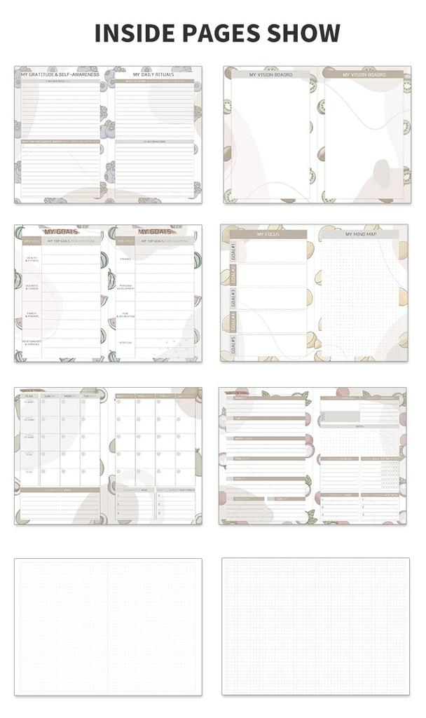 A5 Wöchentlich Monatlich mit Stift 120 Stilvolle Liste mit Effizienz Zeitplan Management Planer, Planer, Nachfüllungen, Planer, Halter, Wöchentlicher/Monatlicher Planer,