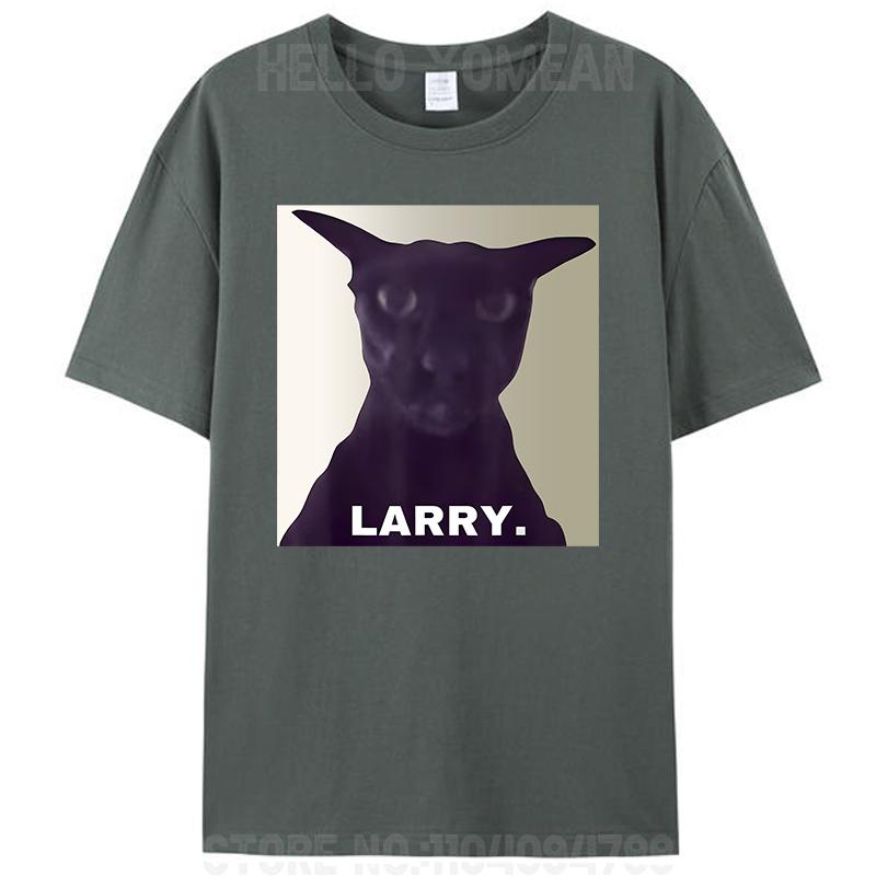 Funny Evil Larry Cat Dank Brainrot Silly Cat Meme Sarcastic Unisex Cotton T-Shirt Women Men's Tee Tops