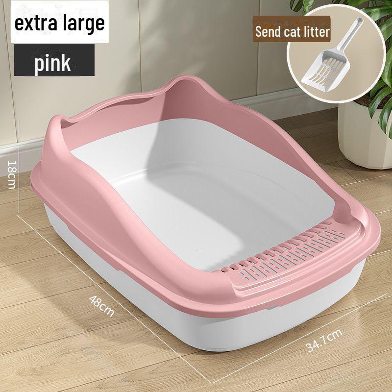 Exclusively Chosen Extra-Large Semi-Enclosed Cat Litter Box with Anti-Splash Feature