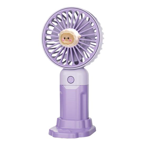 Cartoon Animal Handheld Fan 3 Speed Adjustable USB Rechargeable Summer Cooling Fan with Phone Holder Portable Travel Mini Personal Desk Fan