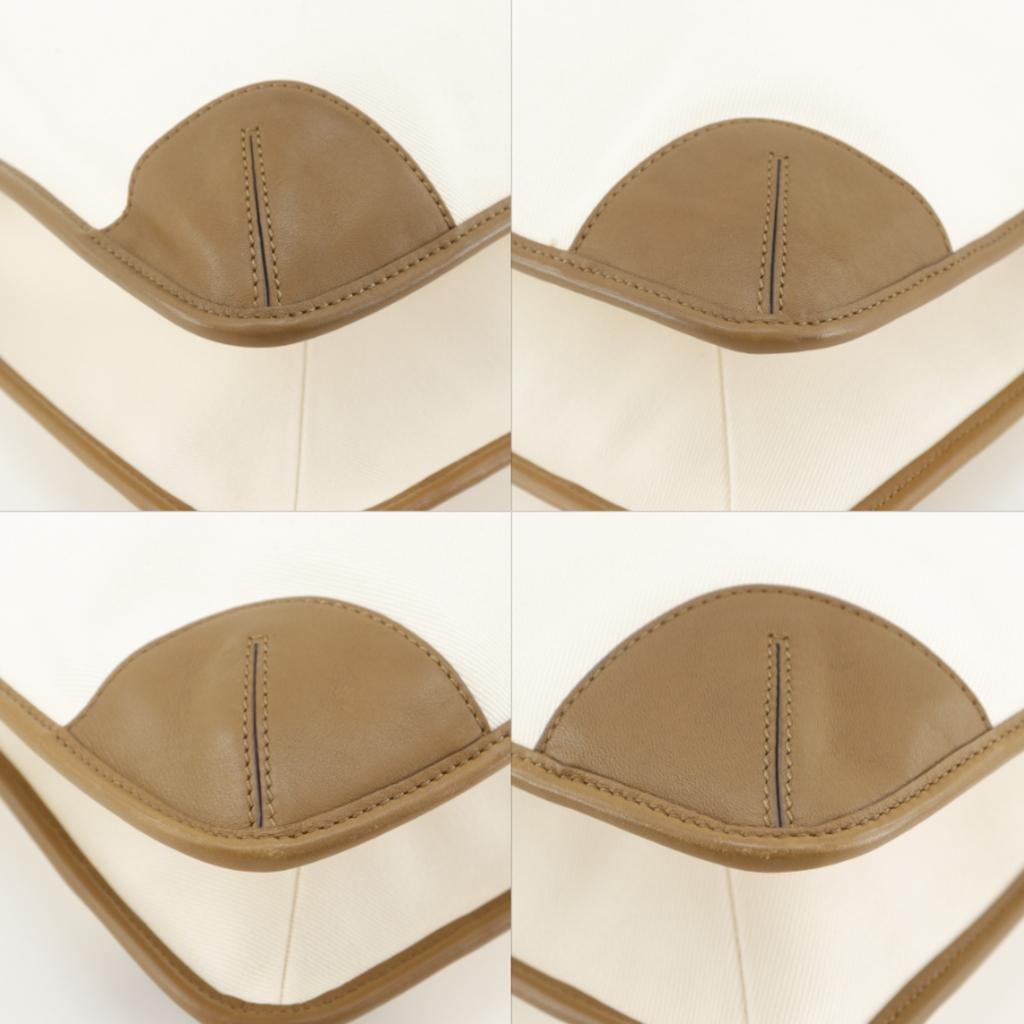 Anya Hindmarch Tote Bag Brown / White canvas/leather Women Used