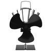 VidaXL Heat-Powered Stove Fan 3 Blades Black