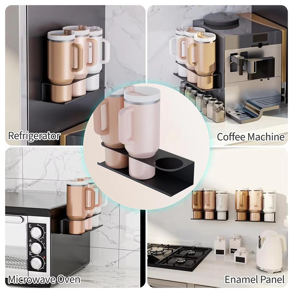 Magnetic Water Bottle Organizer 8lb Max Load Space Saving Design Coffee Cup Holder Suitable for Mugs Neatly Organized