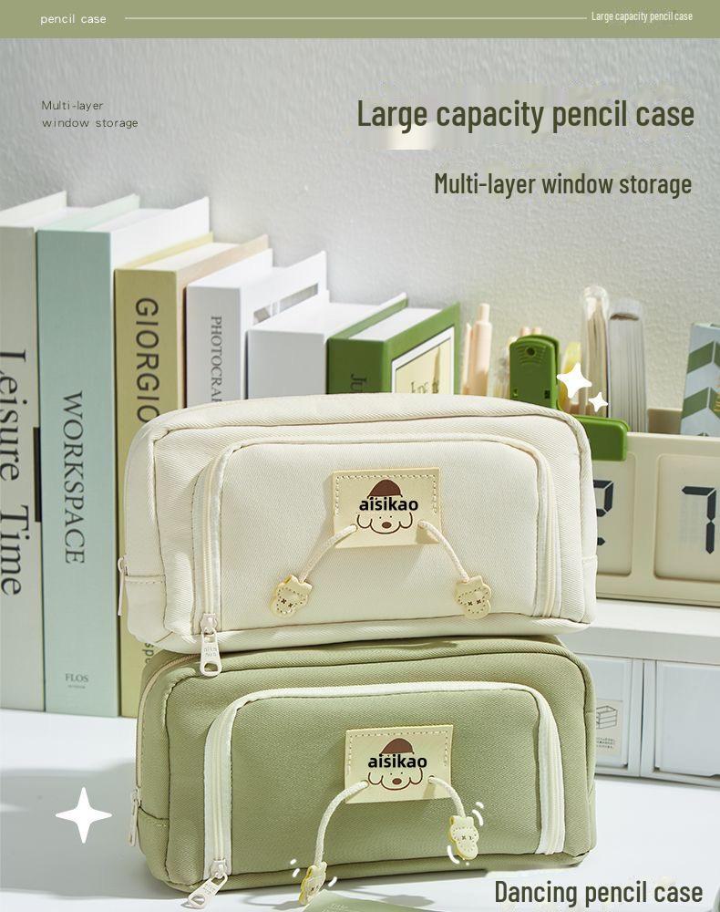 Stylish Large Capacity Dog Design Pencil Case for Students, Office Use