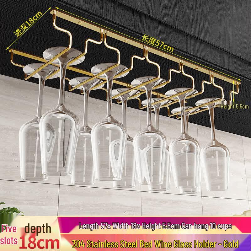 Aokewen European Stainless Steel 5-Slot Wine Glass Rack