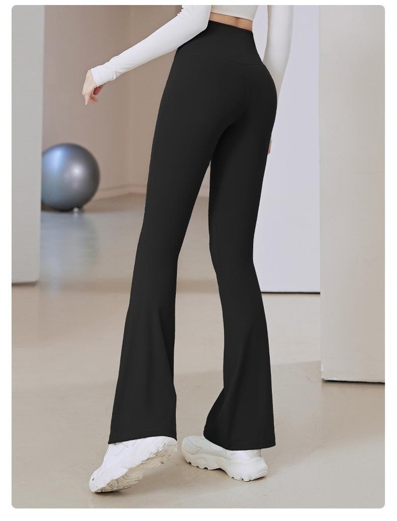 Sports Yoga Pants Quick-drying Breathable Tight Fitness Pants High Waist Slim Fit Yoga Wear Wide Leg Flared Pants