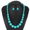 Bohemian Resin Necklace Earrings Set Beach Dance Eye-catching Accessories