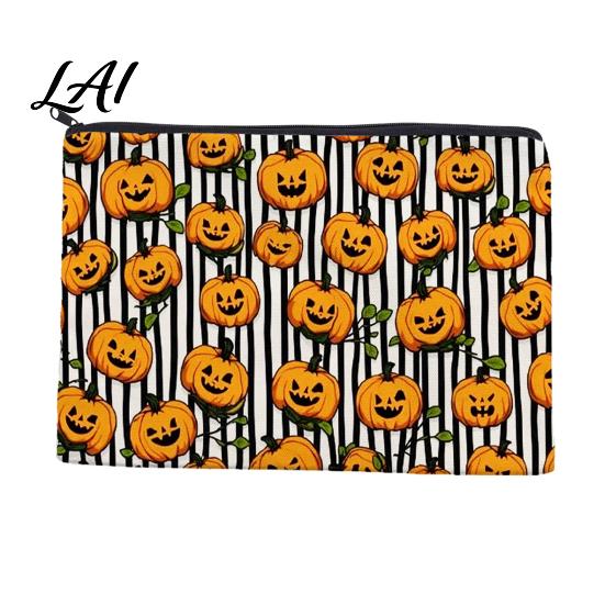 Makeup Storage Bag Halloween Bag Scratch Resistant Durable Canvas School Supply Organizer Zipper Toiletry Pouch for Cosmetics And Stationery Pencil
