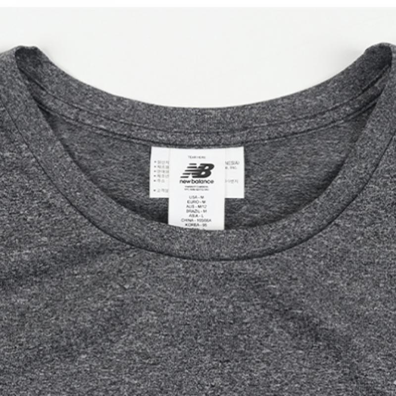 New Balance Women S Heathertech Long Short Sleeve teeS Dark Gray