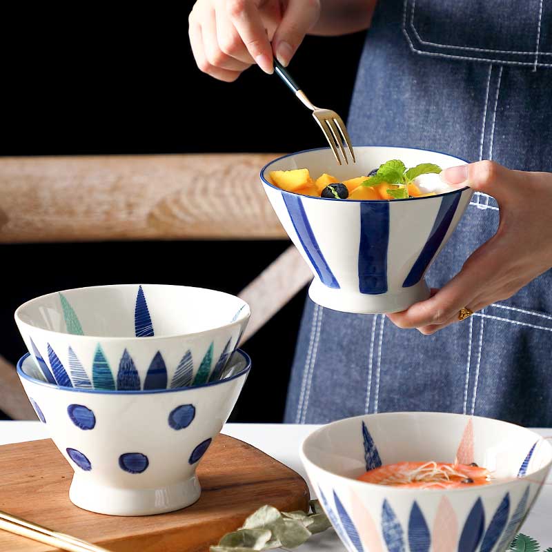 5 zoll Japanische Reis Schüssel Keramik Abendessen Schüssel Suppe Salat Schüssel Chinesische Küche Geschirr Mikrowelle Safe