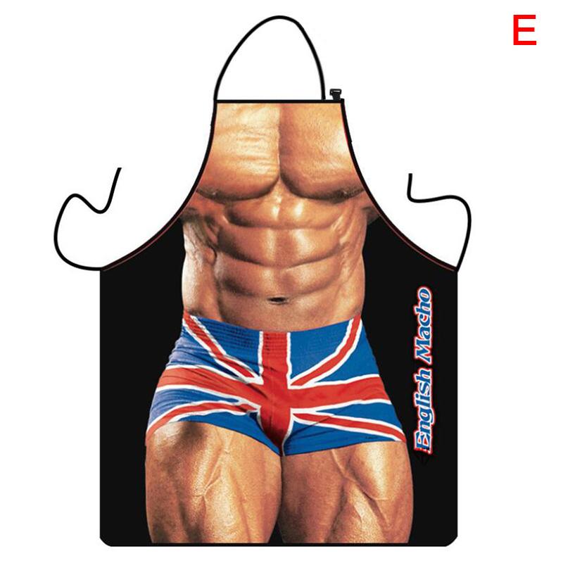 Funny Muscle Man Kuchyňská zástěra Sexy ženy vařící Pinafore Home Cleaning Tool
