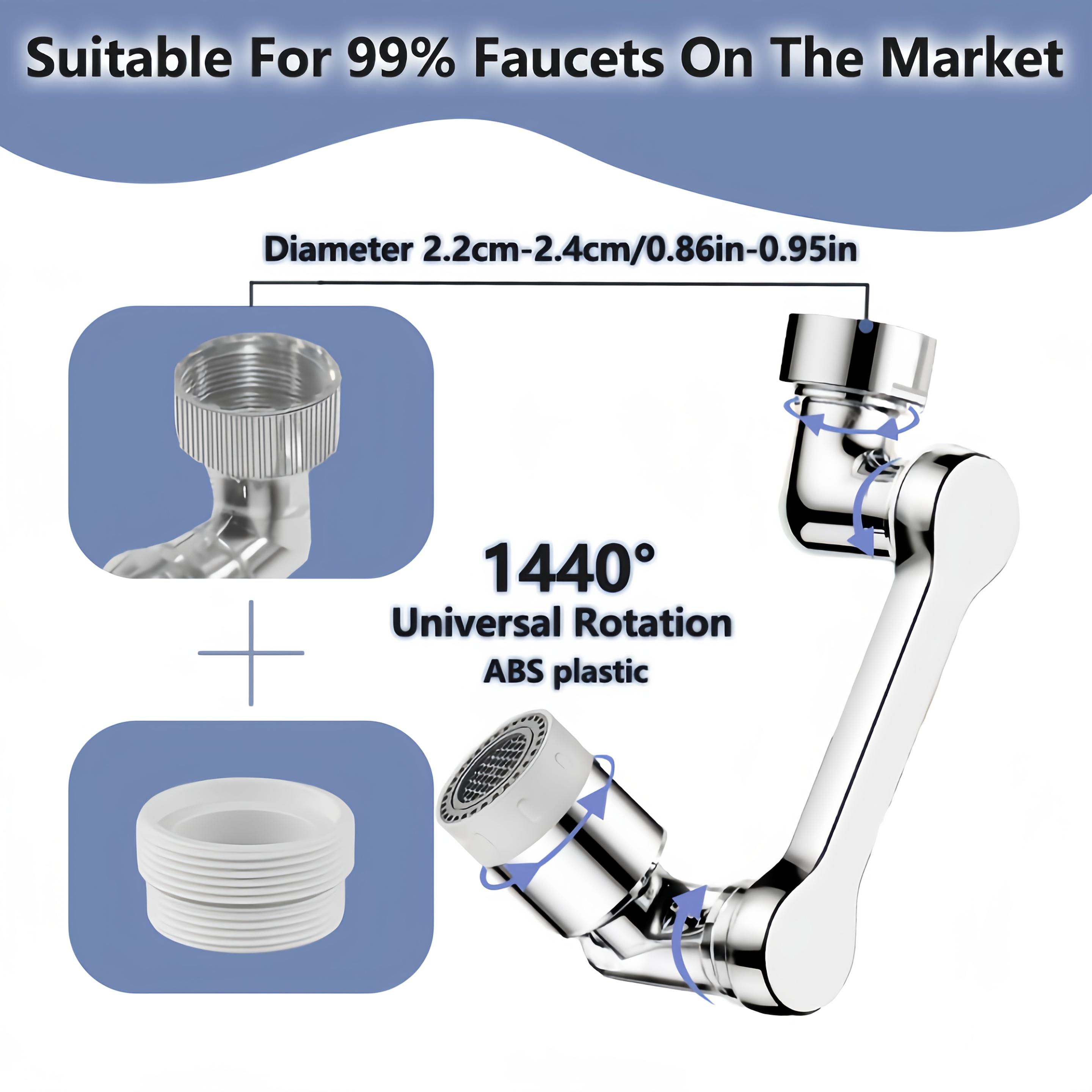 

1 шт. Аэратор для кухонной мойки, Универсальный вращающийся распылитель для смесителя с механическим рычагом 1440°, Двойные режимы экономии воды и защиты от брызг, Незаменимый для смесителей