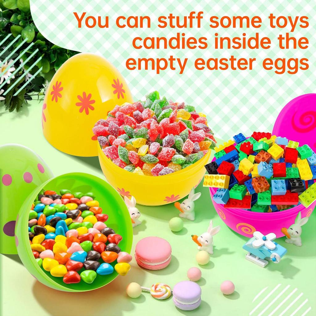 Ouă de Paște jumbo umplubile de 25 cm, coajă de ou goală, pentru umplerea deliciilor pentru premiile din sala de clasă, petrecerea de Paște, coșulețe pentru copii