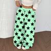 Women's Casual And Fashionable Printed Elastic Waist Loose Wide Leg Pants