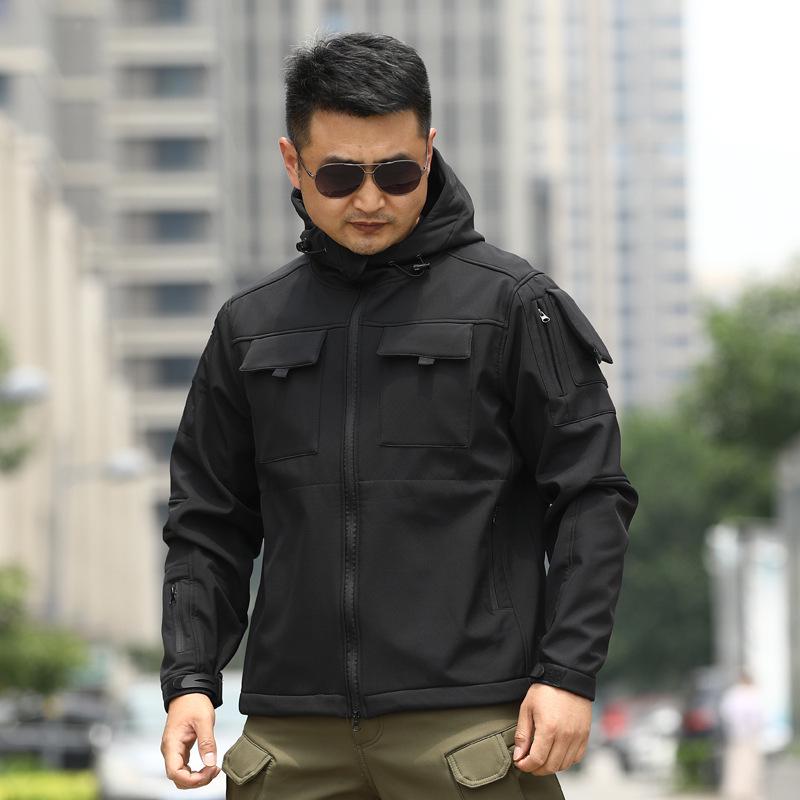 Men s Autumn/Winter Camouflage Sharkskin Soft Shell Tactical Jacket for Cold Weather