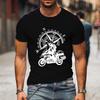Funny Motorbike T-Shirt Men's Mountain Adventure T Shirt Hip Hop Streetwear Short Sleeve Top Motorcycle Travel Compass Tshirt
