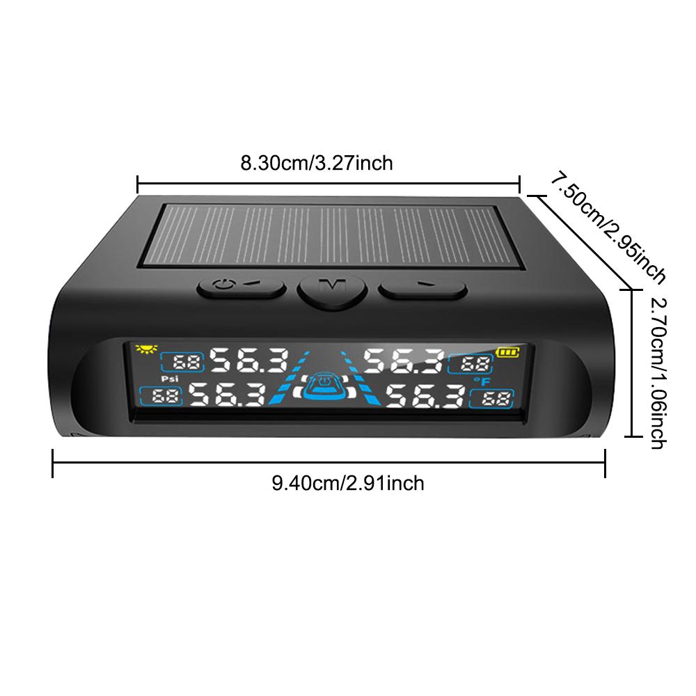 Samochodowy System Alarmowy Bezpieczeństwa Monitor Temperatury Opon 0-6.8Bar USB/Solarny TPMS Cyfrowy Wyświetlacz System Monitorowania Ciśnienia w Oponach General Motors