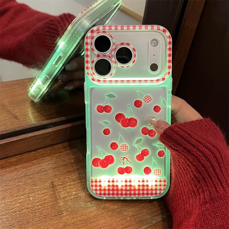 Cherry Grid Drop-Proof Phone Case for iPhone 14/13/12/11 Pro/Pro Max