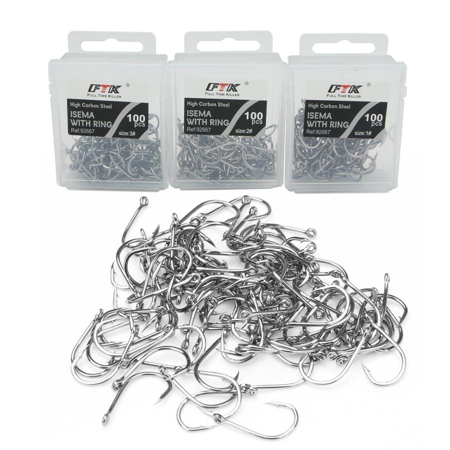 FTK 50/100pcs Baitholder Fishing Hooks Sea Barbed Long Shank Beak Hook Live Bait Holder Fishing Worm Hooks Saltwater Accessories Tackle