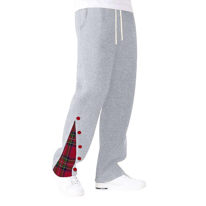 Large Size Straight Trousers Men's Trousers Trousers Autumn and Winter Basketball Button Casual Sports Jogging Sweatpants