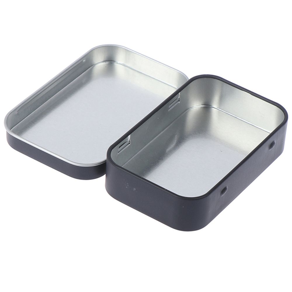 Kit de Supraviețuire Bijuterii Organizator Monede Negru Cutie Metalică Golă Neagră Cutie de Depozitare Cutie Bomboane Etui Carduri