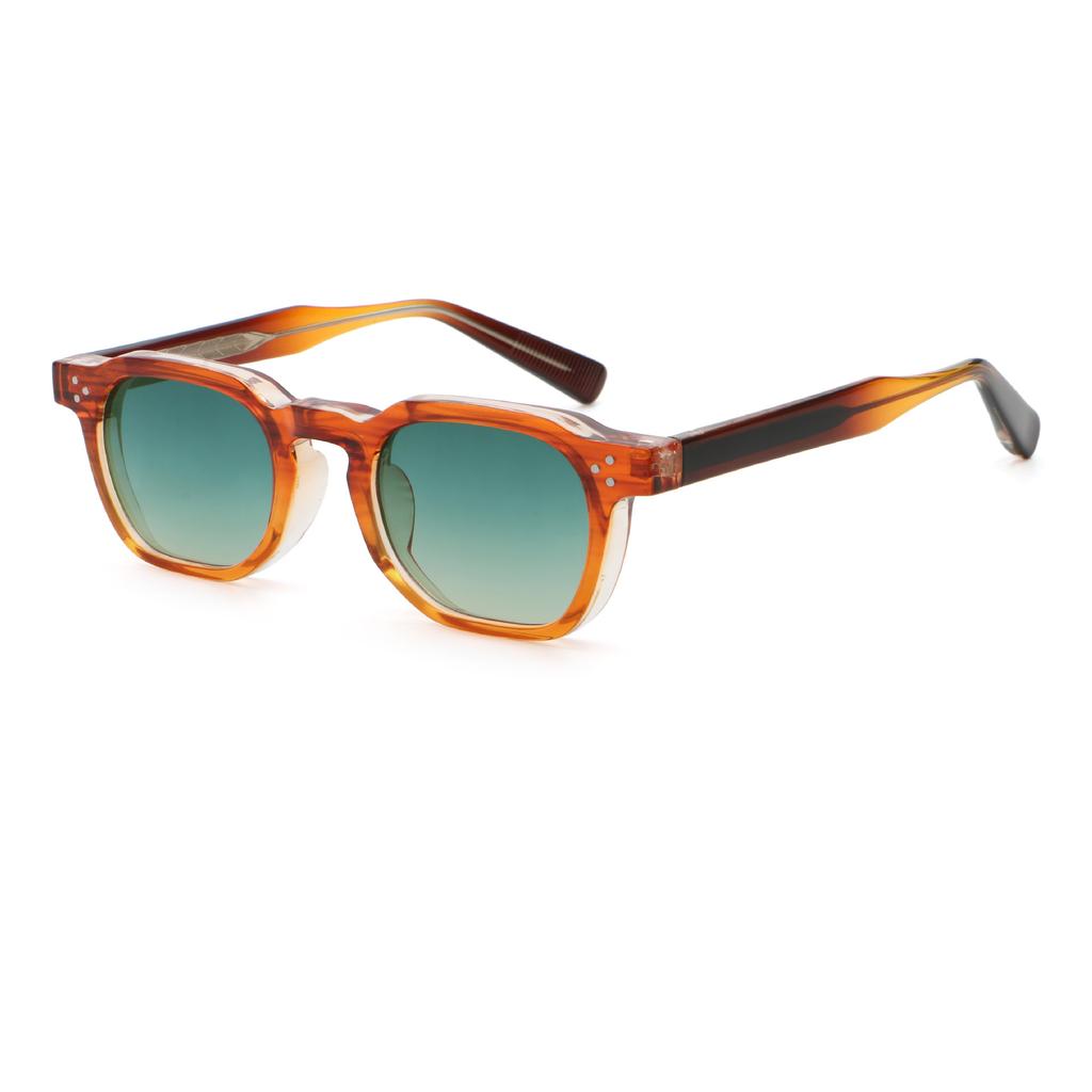 Retro Rivet Square Frame Sunglasses for Women Men Luxury Punk Sun Glasses Anti Blue Light Eyeglasses UV400