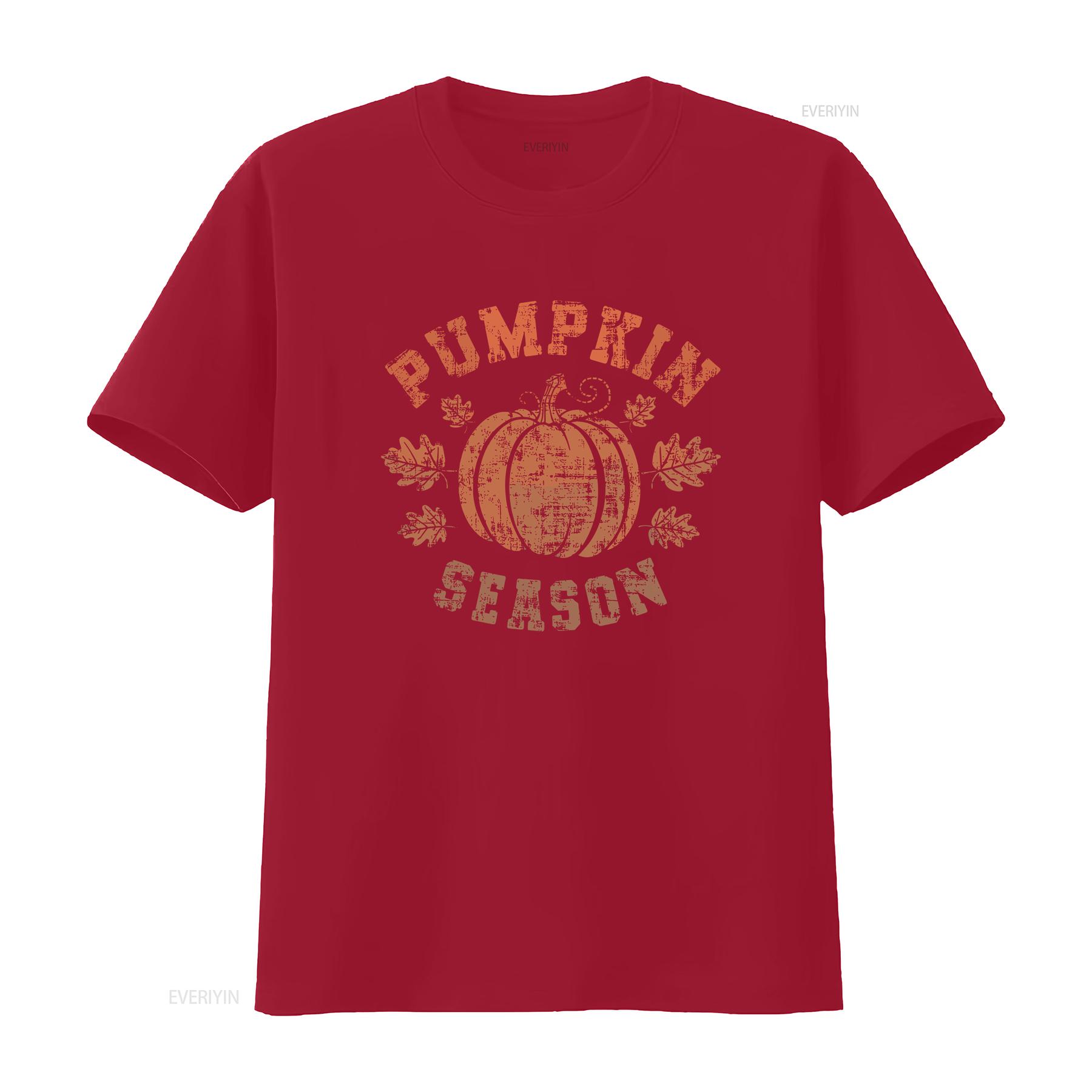 Pumpkin Season Distressed T Shirt Fall Halloween Vintage Style orange leafs thanksgiving autumn vintage Washed Stylish graphic S