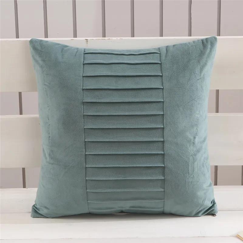

45x45cm Striped Solid Color Soft Plush Sofa Cushion Cover Home Living Room Decoration Pillow Case темно-зелений колір