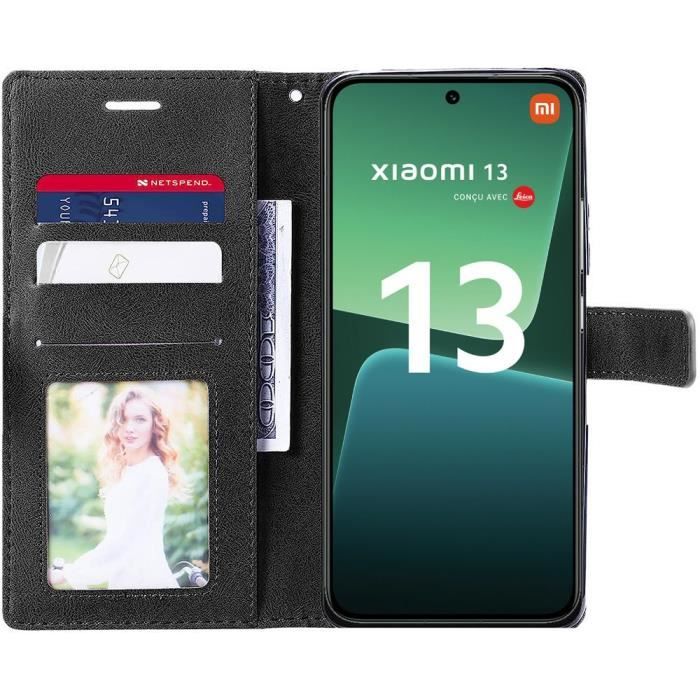 Pack de protection - pour Xiaomi - 13 - Coque souple effet cuir - 2 verres trempés - Anti-choc
