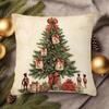 1pc Individual Piece Vintage Victorian Christmas Pillowcase, with Christmas Tree And Gnome Design Zipper Closure - Perfect for Holiday, Party, Birthda