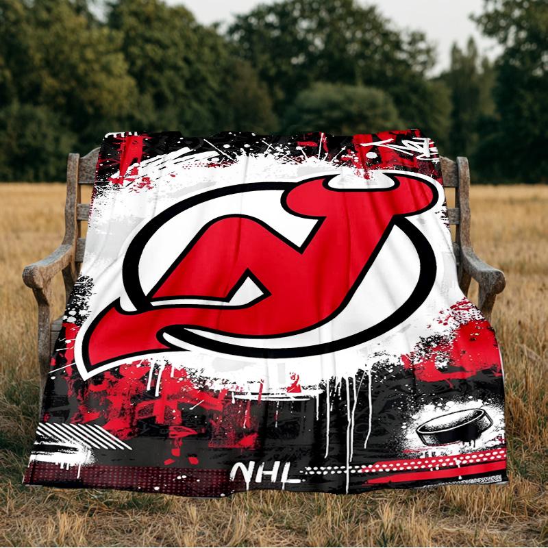 Jersey Devils Logo Blanket Flannel Throw for Sofa, Indoor, Camping, Living Room, Office, Chair, And Bed Soft Birthday Gift
