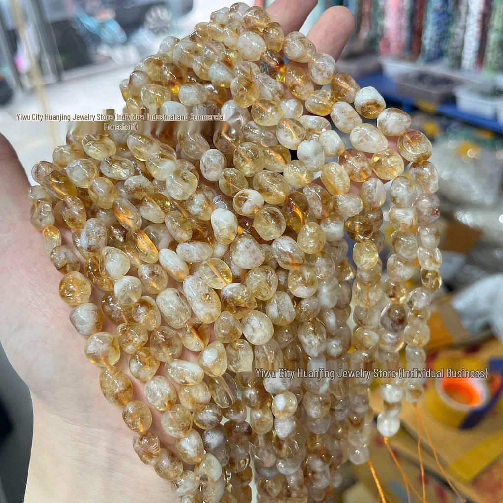 6x8mm Natural Yellow Topaz Irregular Loose Beads for DIY Bracelets and Jewelry Accessories