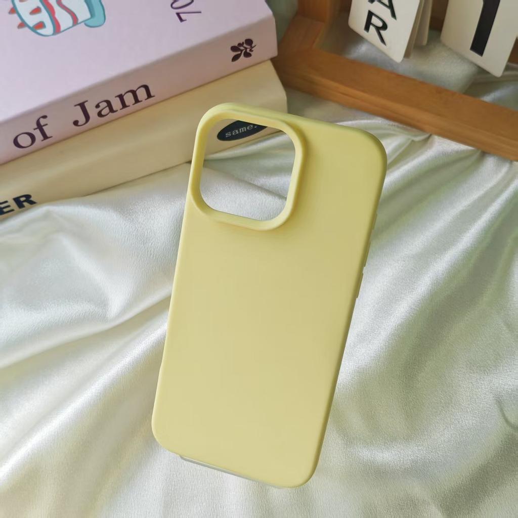 Large Hole Candy Solid Color Glutinous Rice Phone Case Compatible with Apple 17/16 Pro Max Phone Protective Cover Material Full Coverage