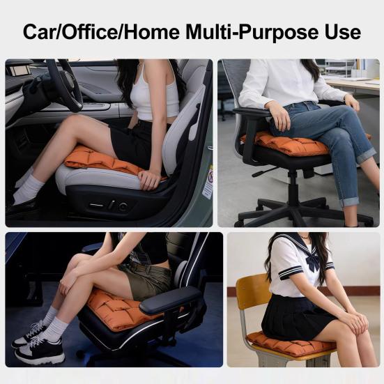 Car Seat Cushion Breathable Nappa Leather with Cloud Honeycomb Pressure-Reducing Comfort Design for All-Season Fit Multiple Colors
