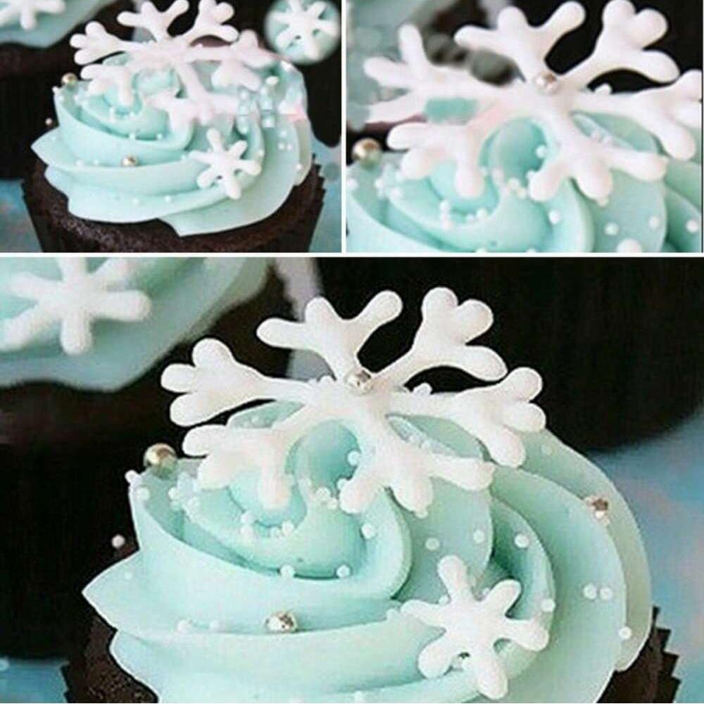 Snowflake Cookies Biscuit Mold Fondant Sugarcraft Plunger Cookie Cutters Xams Snow Cupcake Cake Decorating Tool Christmas