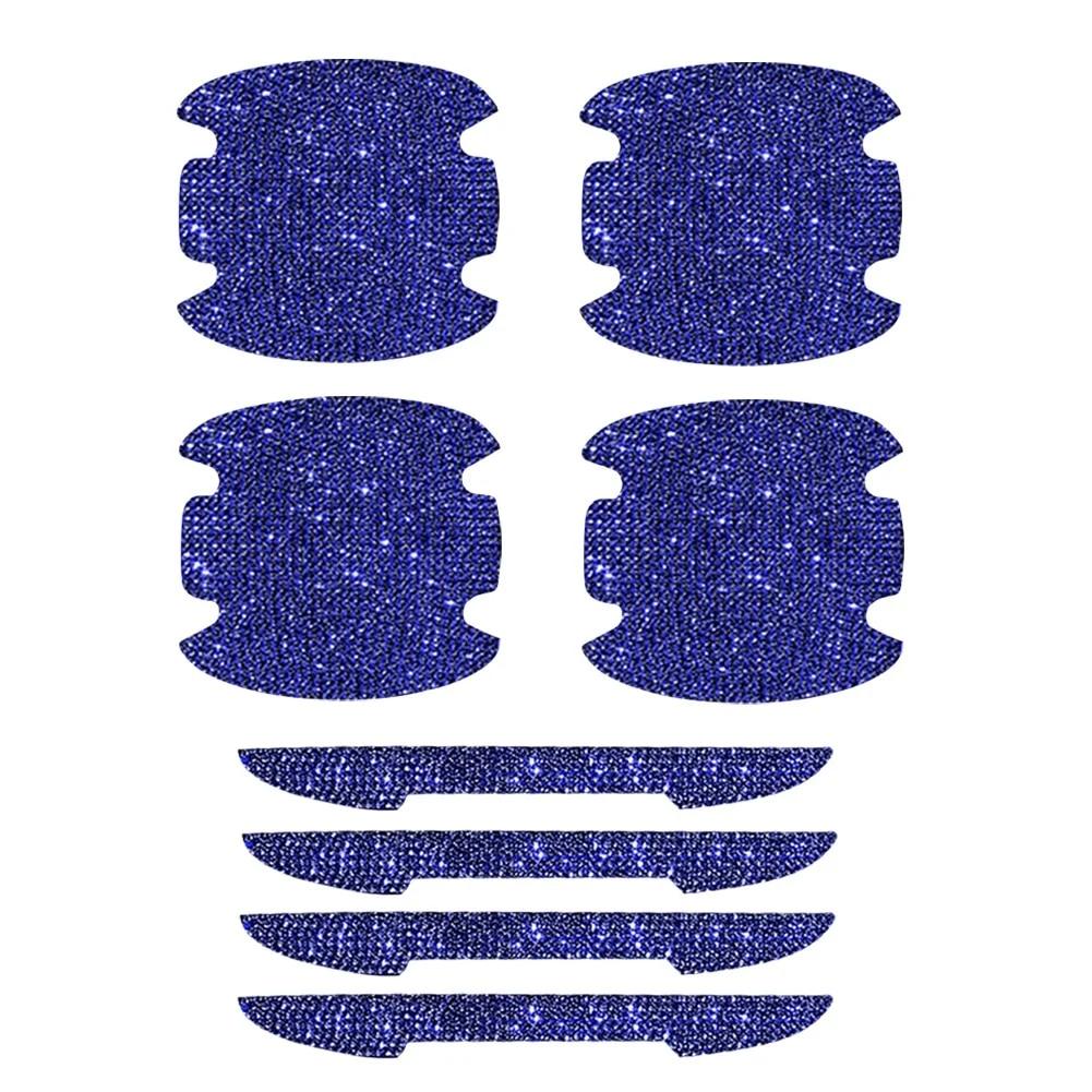 8PCS Universal Car Door Handle Sticker Decal Warning Diamond Auto Strip Driving Safety Bling Car Accessories for Girls Wholesale