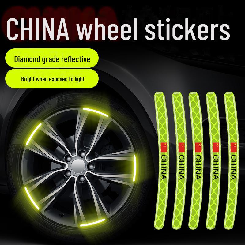 Reflective Wheel Hub Stickers: Luminous, Personalized Motorcycle and Car Decoration