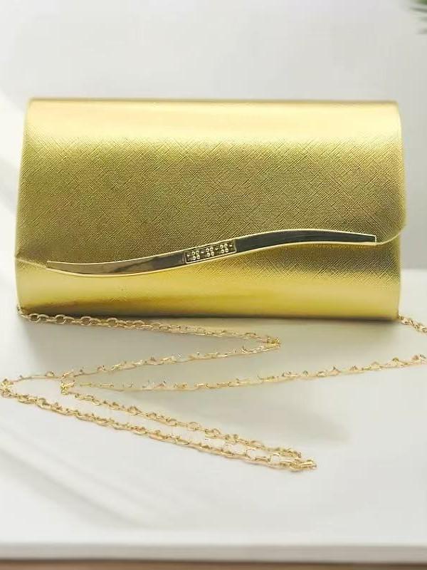 Women's PU Leather Evening Clutch Chain Bag - Simple Fashion Handbag