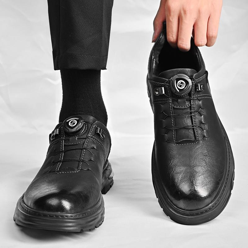 

Кожаная обувь Мужская Повседневная Лоферы Роскошный Дизайн Слипоны Мужские Туфли Платье Стиль Досуг Большой Размер Износостойкая Подошва для Улицы 46 чёрный