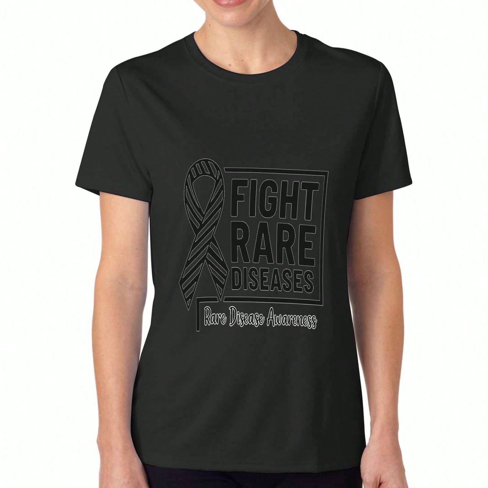Rainbow Rare Disease Awareness Women s Cotton T Shirt, Premium Cotton Graphic Print, Durable, Casual Fashion, I Love Someone Rare, Show Your Support W S разноцветный