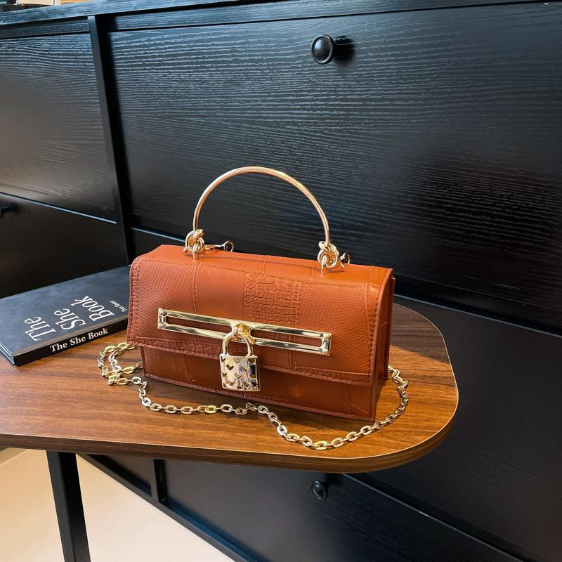 Versatile Bag Women's New Fashionable Large-capacity Handbag Women's Shoulder Bag Bright Leather Stone Pattern Commuter Bag