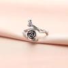 In-Stock Retro Rose Flower Ring: Simple Japanese-Korean Design with Distressed Finish