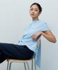 MAKE A TOAST Shirred Back Ribbon Blouse Blue Mbesto019Bl
