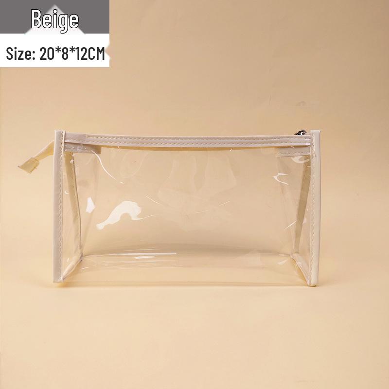 Transparent Waterproof Large Capacity Stationery Bag - Milk Salt Style Portable Pencil Case