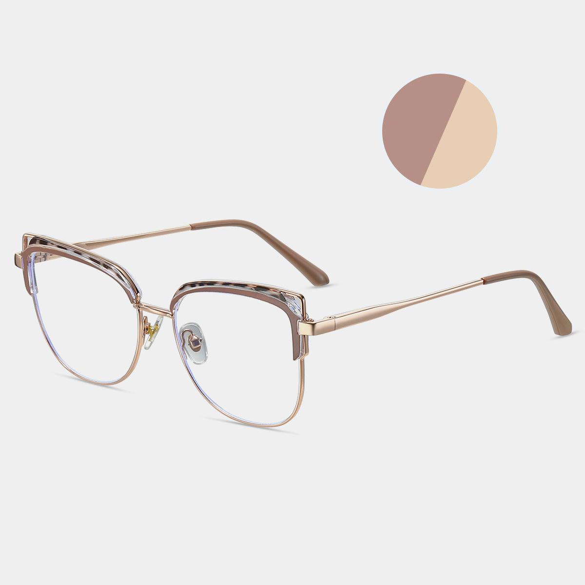 

TR90 Transparent Cat Eye Reading Glasses Women Anti Blue Light Optical Eyewear Metal Frame Computer Glasses Original lens 0
