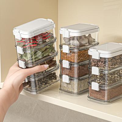 Küchengewürz-Aufbewahrungsbox, Haushalt versiegeltes Glas, Dose stapelbar Lebensmittelqualität Sichuanpfeffer, Sternanis, Gewürze und Würzmittel Aufbewahrungsbox